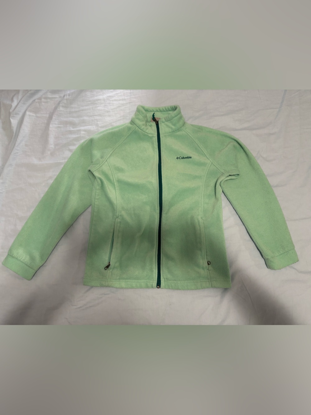 Columbia Mint Green Full-Zip Fleece Hoodie